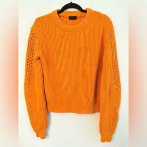 Lapointe Orange Cotton Knit Sweater